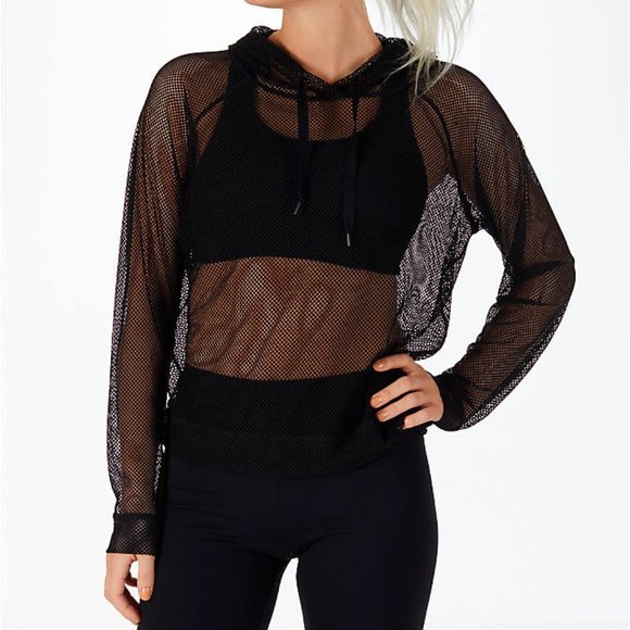 activ8 Tops - Activ8 Black NWT Sheer Mesh Long Sleeve Hoodie